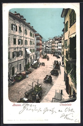 Cartolina bolzano vista - bolzano,, sulla