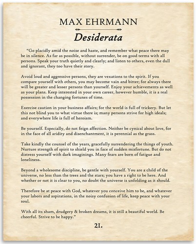 Max ehrmann desiderata - ehrmann,