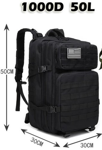 Zaino militare nero multiuso