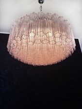 Large Murano glass Chandelier -101 pink tube glasses