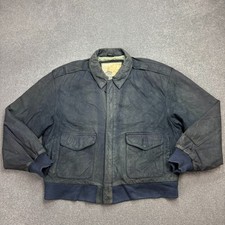 Giacca volante pelle adulto grande blu militare aviatore volo USA bomber uomo