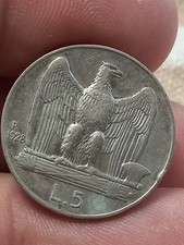 5 Lire Aquilotto 1928 Aquilino Vittorio Emanuele III Regno Italia Ottimo Argento