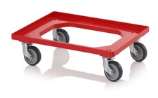 Eurobox Scooter Rosso 600x400 con Ruote in Gomma Carrello Trasporto Carrello Cassette 