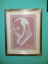 QUADRO DI PADRE PIO RICAMATO A