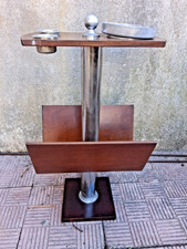 PORTARIVISTE VINTAGE DECO' IN METALLO CROMATO E LEGNO VEDI DESCRIZIONE E FOTO