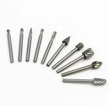 Set 10 mini frese raspe in acciaio per lavorazione rifinitura legno codolo 3 mm