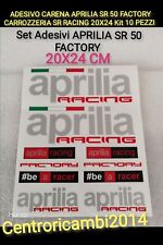 ADESIVO CARENA APRILIA SR 50 FACTORY CARROZZERIA SR RACING 20X24 Kit 10 PEZZI 