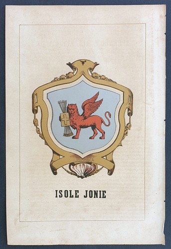 Stampa antica stemma isole - antica,