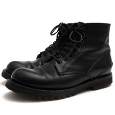 Stivali Buttero neri PE-Bow suola Vibram punta liscia stringati taglia 43EU 9.5US uomo