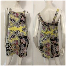 BLUMARINE Vestito abito giallo nero multicolore fantasia Tg S / 42 / II