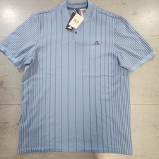 Polo Adidas U365T PKNT blu a righe collo con bottoni taglia L nuova