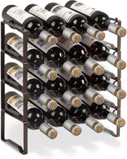 Scaffale per Bottiglie Di Vino in Metallo, Impilabile, per 16 Bottiglie per Cant