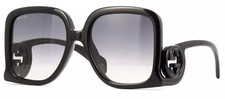 Gucci occhiali da sole donna neri oversize GG 1326 S 001 58mm nuovi