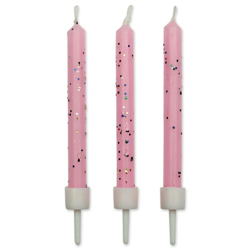 Pme candele rosa glitterate - candele,