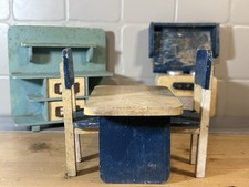 Giocattoli In Legno Casa Delle Bambole Tavolo Sedie Cucina Dispensa  Anni 40