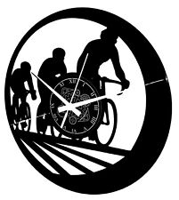 Sport Corsa Tour Bici - Orologio da Parete in Vinile Decorazione Vintage Arte Fatto a Mano 