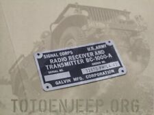 plate plaque radio us ww2