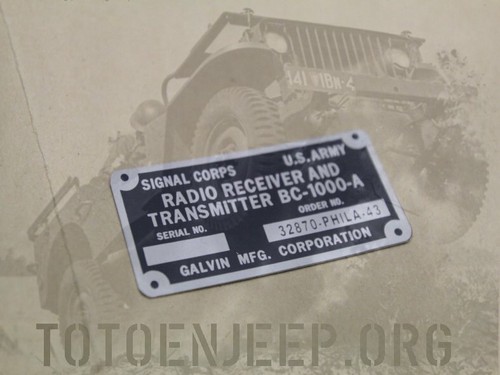 Plate plaque radio ww2 - plaque,