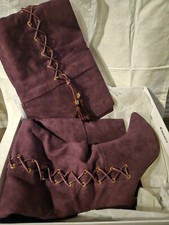 Stivali donna viola allacciati