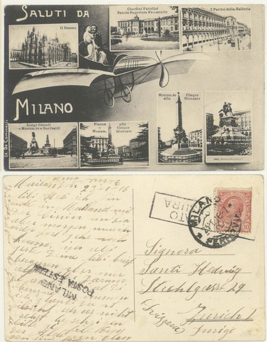 Saluti milano 1916 - milano,