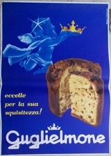 BELLA LOCANDINA PUBBLICITARIA_DOLCIARIA_PASTICCERIA_PANETTONE_GUGLIELMONE_RARITA