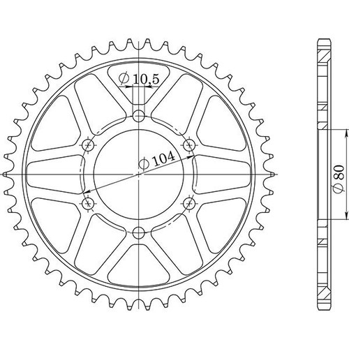 Corona acciaio p530 z38 - in,