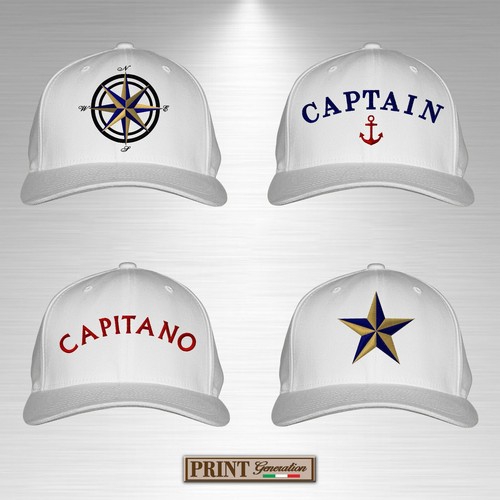 Cappello bianco ricamato oro