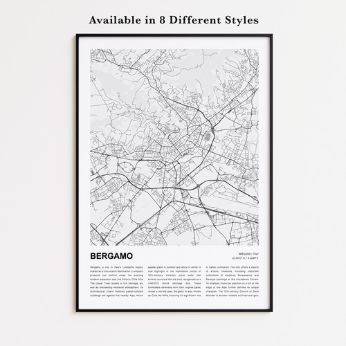 Stampa mappa città bergamo - stampa,