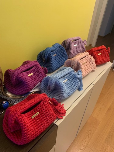 Borsa clutch uncinetto fatta - clutch,