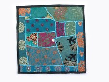 Copricuscino etnico indiano fatto a mano decorazione casa federe divano patch...