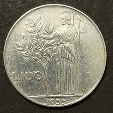 100 LIRE MINERVA 1955 1956
