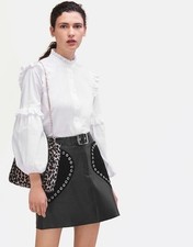 Minigonna in pelle Maje nera