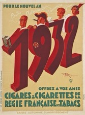 AFFICHE POSTER 1932 Cigares