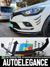 0079 RENAULT CLIO 4 12-18 LAMA SOTTO PARAURTI ANTERIORE IN ABS LOOK SPLITTER RS