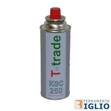 Bomboletta Butano Cartuccia Ricarica Fornello Gas Cucina Campeggio 250gr T-TRADE