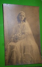 Foto cartolina Ritratto Ragazzina Abito Comunione old photo GR354 ^