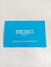 SEIKO Certificato Garanzia