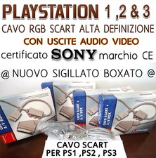 PLAYSTATION 1 ,2 & 3 CAVO RGB SCART ALTA DEFINIZIONE  LICENZA UFFICIALE SONY 