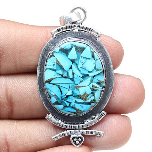 Collana blu rame turchese