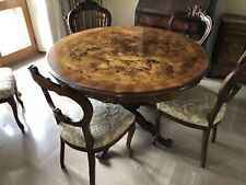 Tavolo tondo in radica di Noce