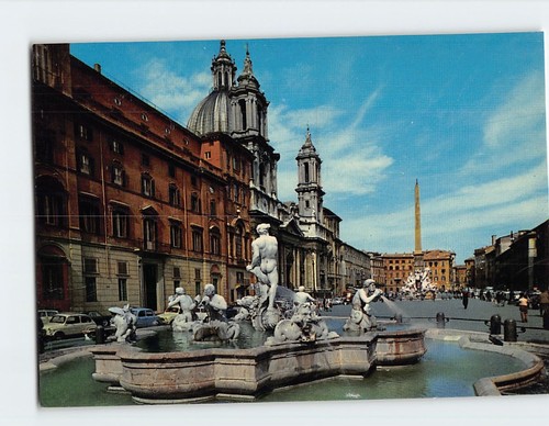 Cartolina piazza navona - cartolina, roma