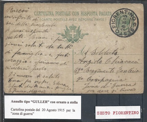 1915 intero postale da - 1915,