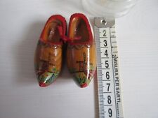 Souvenir Scarpe Legno vintage. Miniatura Zoccoli Scarpe Olandese Lunghezza 6cm