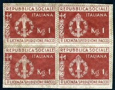 ITALIA 1944 FRANCOBOLLI PACCHI