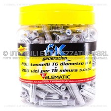 R&G BOX KIT 200 Pz. TASSELLO TASSELLI in NYLON T6/VA con VITE 8x40mm