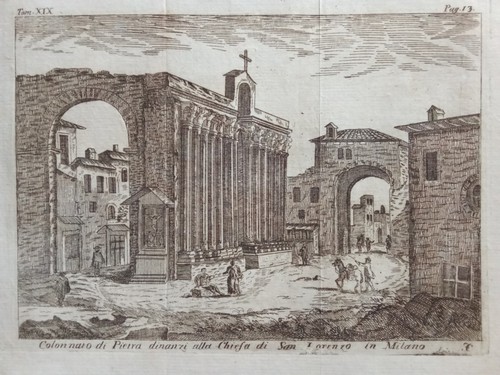 Incisione antica milano - incisione,