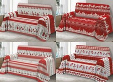 Teli Arredo Copritutto Copridivano Copriletto Montagna Rosso 0P Panama Cotone  