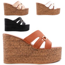 Sabot donna sandali estivi fibbia zeppa plateau zatteroni TOOCOOL D88