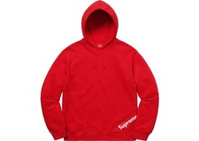 Supreme Corner Label Hooded Sweatshirt Red XL
