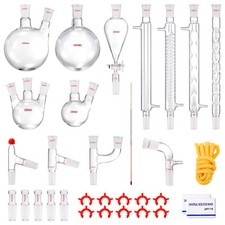 VEVOR Kit di distillazione per vetreria laboratorio 1000ml 3.3 Boro 32 pezzi